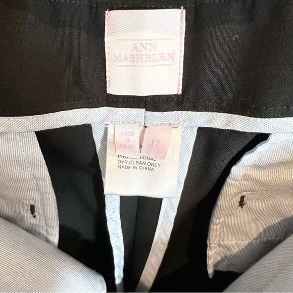 Women’s Size 12 Ann Mashburn Black Trouser Dress Pants 96% Wool Blend Straight - Picture 5 of 15